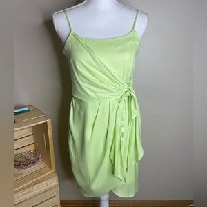 BCBGeneration Neon Green Wrap Dress Size XS